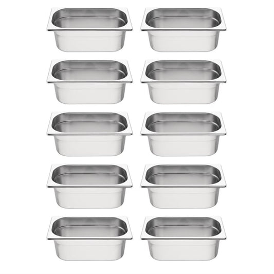 Vogue Stainless Steel Gastronorm Container Kit 1/4 (10 Pack) s410