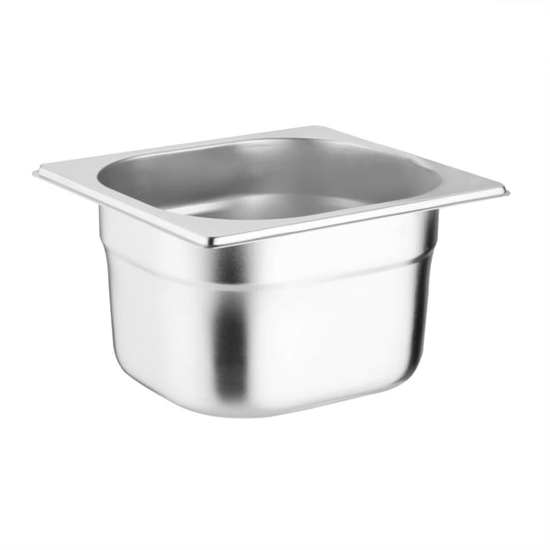 Vogue Stainless Steel Gastronorm Tray Set with Lids 1/6 (4 Pack) s431