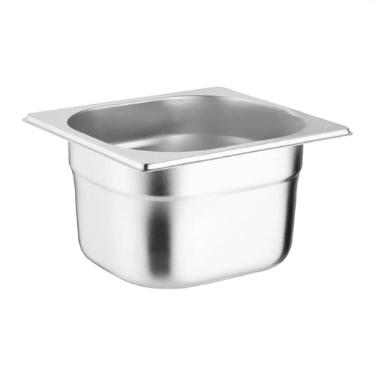 Vogue Stainless Steel Gastronorm Tray Set with Lids 1/6 (4 Pack) s431