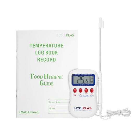 Special Offer Hygiplas Multistem Thermometer and Temperature Log Book s595