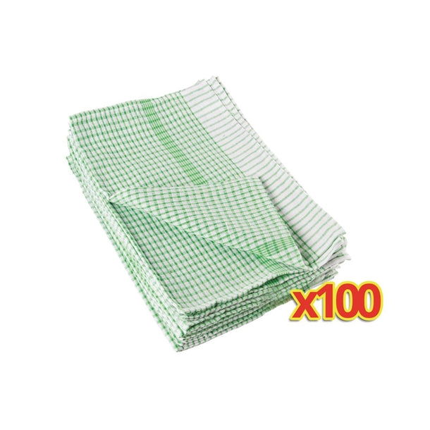 Vogue Wonderdry Tea Towels Green Bulk Buy Bundle (100 Pack) s645