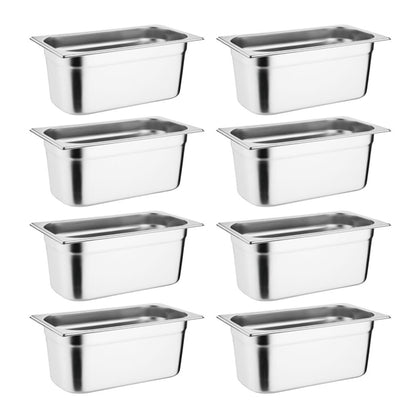 Vogue Stainless Steel Gastronorm Tray Set 8 x 1/3 s728