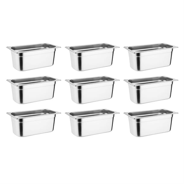 Vogue Stainless Steel Gastronorm Tray Set 9 x 1/3 s729