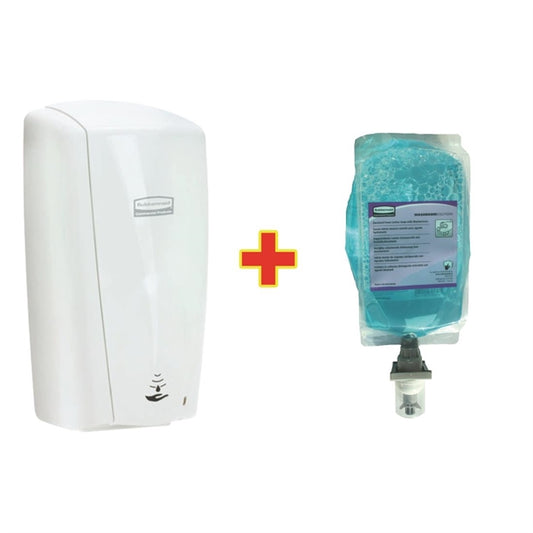 Rubbermaid AutoFoam Dispenser and 4 Perfumed Foam Hand Soaps 1.1Ltr s813