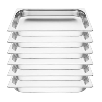Vogue Stainless Steel 1/1 Gastronorm Trays 65mm (6 Pack) s895