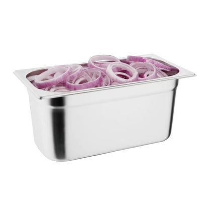 Vogue Stainless Steel Gastronorm Tray Set 3 x 1/3 with Lids sa242
