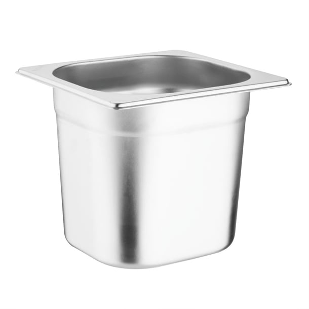 Vogue Stainless Steel Gastronorm Tray Set with Lids 1/6 (6 Pack) sa243