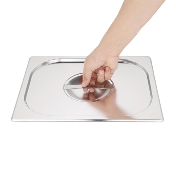Vogue Stainless Steel Gastronorm Tray Set 2 x 1/2 with Lids sa245