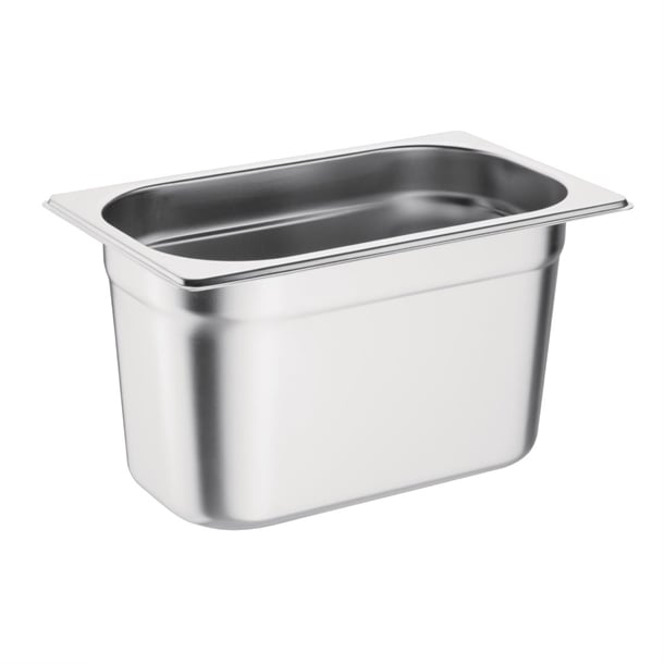 Vogue Stainless Steel Gastronorm Tray Set 4 1/4 with Lids sa247