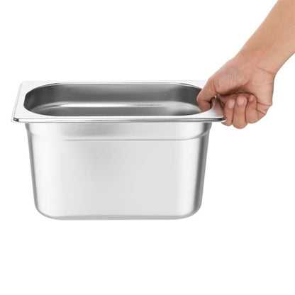 Vogue Stainless Steel Gastronorm Tray Set 4 1/4 with Lids sa247