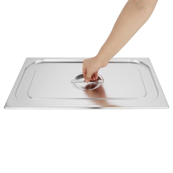 Vogue Stainless Steel 1/1 Gastronorm Tray with Lid sa248