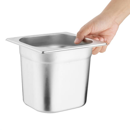Vogue Stainless Steel Gastronorm Tray Set 2x 1/3 2 x 1/6 with Lids sa249