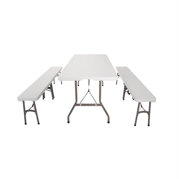 Special Offer Bolero PE Centre Folding Table 6ft with Two Folding Benches sa425