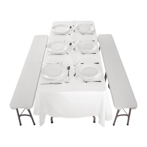 Special Offer Bolero PE Centre Folding Table 6ft with Two Folding Benches sa425