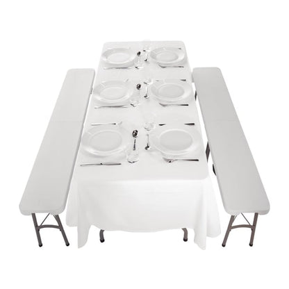 Special Offer Bolero PE Centre Folding Table 6ft with Two Folding Benches sa425