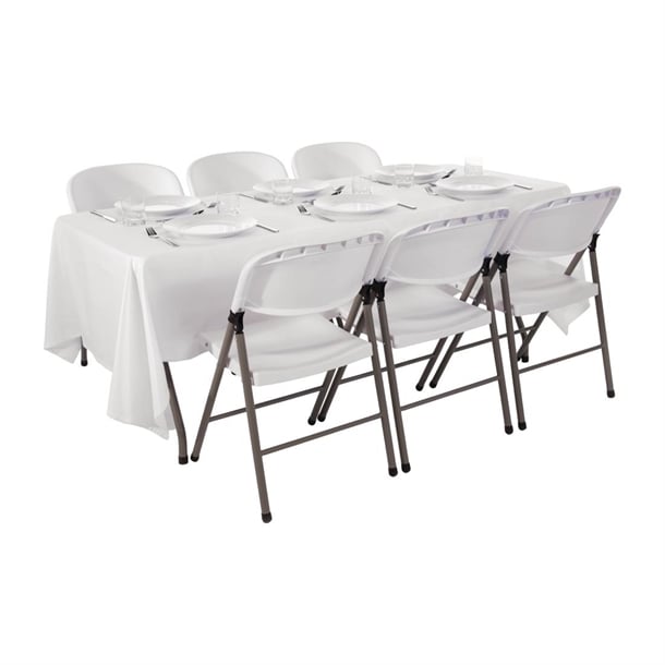 Special Offer Bolero PE Centre Folding Table 6ft with Six Folding Chairs sa426