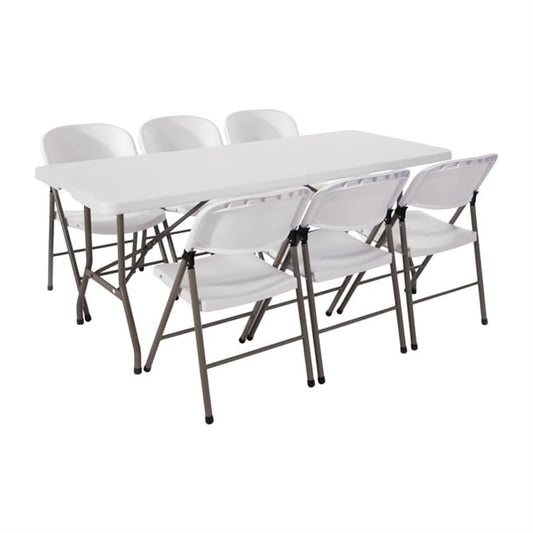Special Offer Bolero PE Centre Folding Table 6ft with Six Folding Chairs sa426