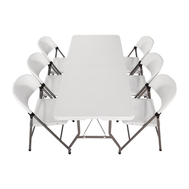 Special Offer Bolero PE Centre Folding Table 6ft with Six Folding Chairs sa426