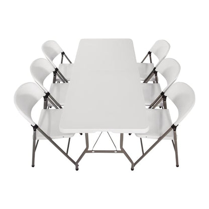Special Offer Bolero PE Centre Folding Table 6ft with Six Folding Chairs sa426