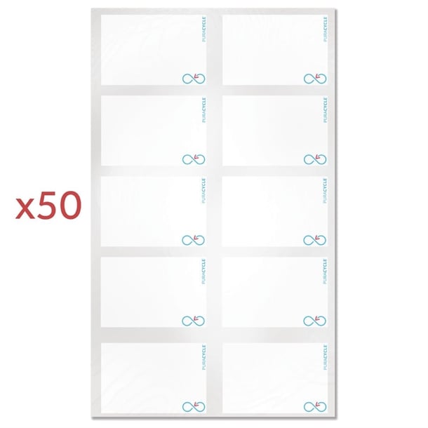 Puracycle Reusable Blank Label Pack (50 Labels, 2 Cloths) + Free Pens sa490
