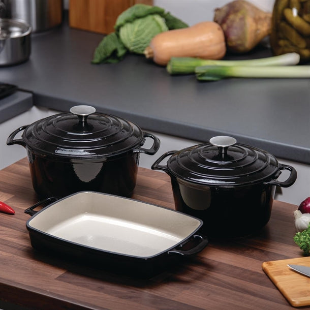 Vogue Cook Like A Pro 3-Piece Cast Iron Casserole Dish Set sa620