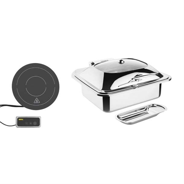 Olympia 1/2 Induction Chafer & Induction Heater Set sa649