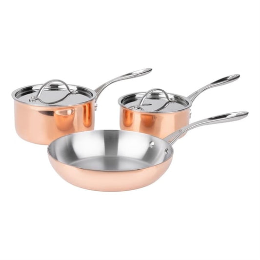 Vogue Cook Like A Pro 3-Piece Tri-Wall Copper Cookware Set sa655