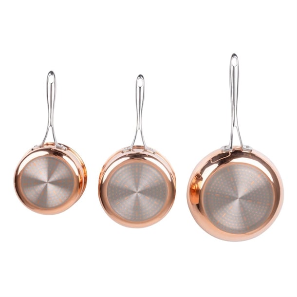 Vogue Cook Like A Pro 3-Piece Tri-Wall Copper Cookware Set sa655