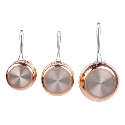 Vogue Cook Like A Pro 3-Piece Tri-Wall Copper Cookware Set sa655
