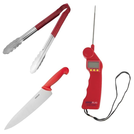 Hygiplas Colour-Coded 3-Piece Set Red sa792
