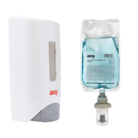 Jantex Manual Hand Soap Dispenser and Refill Bundle 1300ml sa814