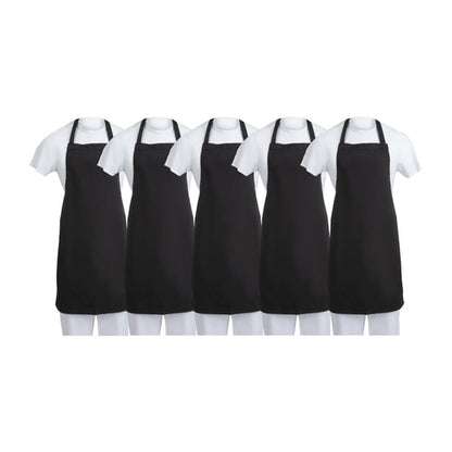 Whites Bib Aprons Black (5 Pack) sa816