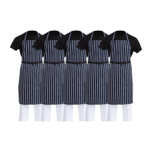 Whites Butchers Stripe Bib Aprons Blue/White (5 Pack) sa820