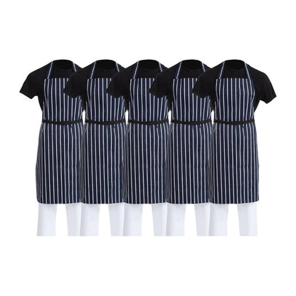 Whites Butchers Stripe Bib Aprons Blue/White (5 Pack) sa820