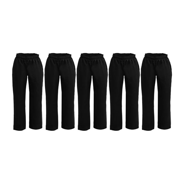 Whites Vegas Chef Trousers Polycotton Black (5 Pack) p_sa824