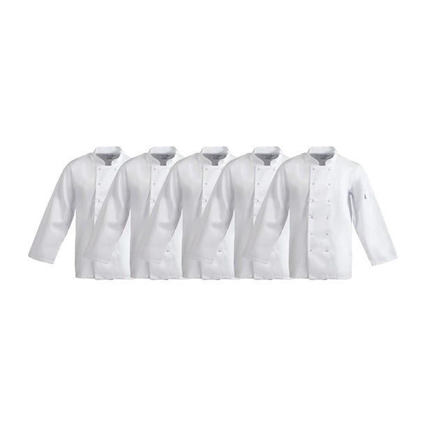 Whites Vegas Unisex Chef Jackets Long Sleeve White (5 Pack) p_sa847