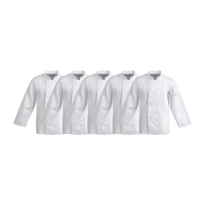 Whites Vegas Unisex Chef Jackets Long Sleeve White (5 Pack) p_sa847