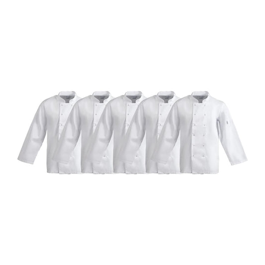 Whites Vegas Unisex Chef Jackets Long Sleeve White (5 Pack) p_sa847