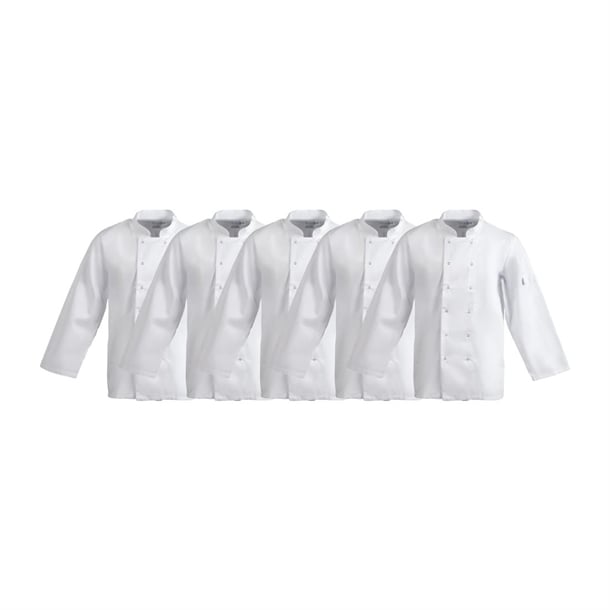 Whites Vegas Unisex Chef Jackets Long Sleeve White (5 Pack) p_sa847