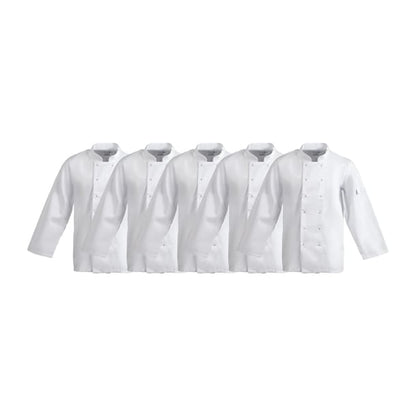 Whites Vegas Unisex Chef Jackets Long Sleeve White (5 Pack) p_sa847