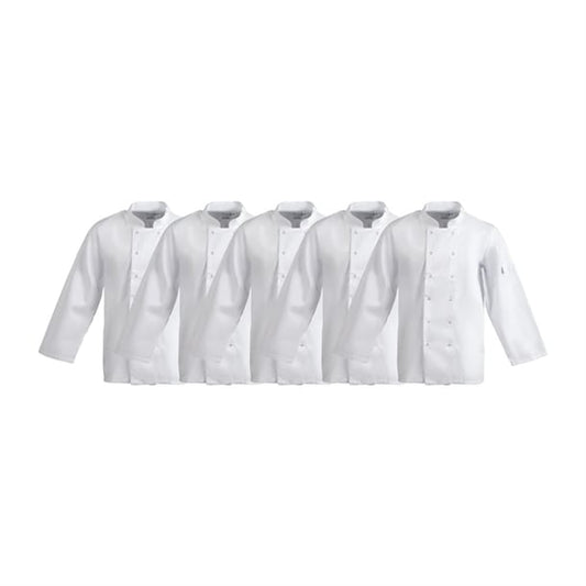 Whites Vegas Unisex Chef Jackets Long Sleeve White (5 Pack) p_sa847