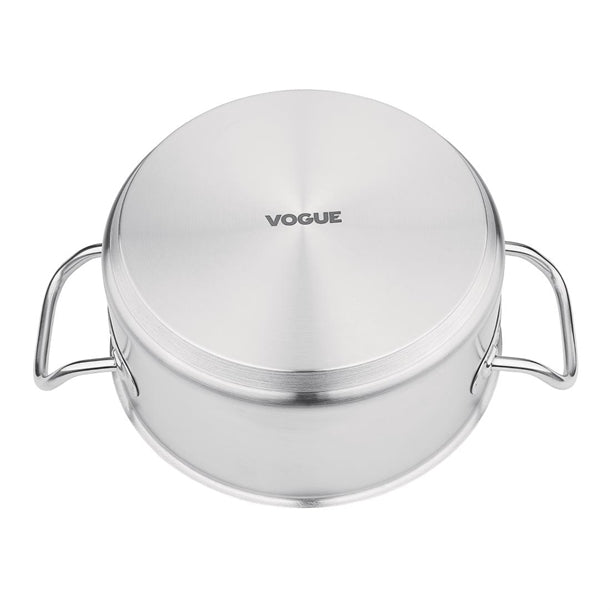 Vogue Stainless Steel Casserole Pan 24cm t149