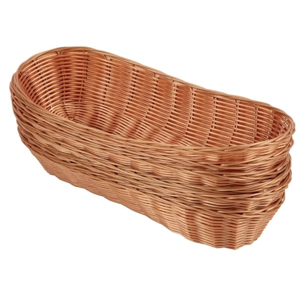 Olympia Poly Wicker Large Baguette Baskets (6 Pack) t366