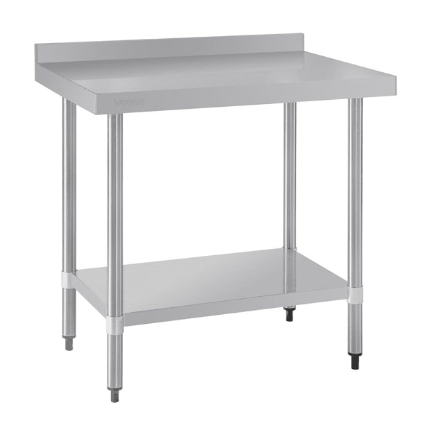 Vogue Stainless Steel Prep Table with Upstand 900mm t380