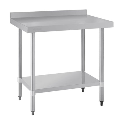 Vogue Stainless Steel Prep Table with Upstand 900mm t380