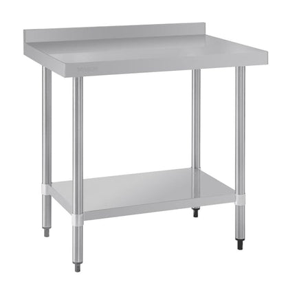 Vogue Stainless Steel Prep Table with Upstand 900mm t380