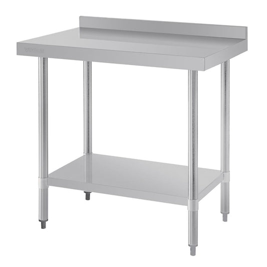 Vogue Stainless Steel Prep Table with Upstand 900mm t380