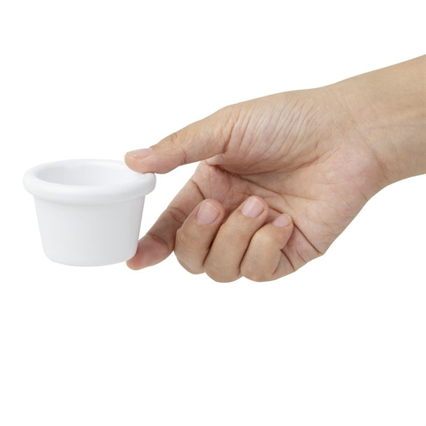 Olympia Kristallon Melamine Plain Ramekins White 63mm (12 Pack) t557