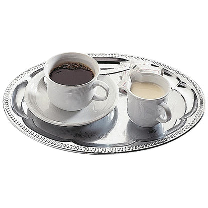APS Chrome-Plated Stainless Steel Oval Tea Tray 300mm t765