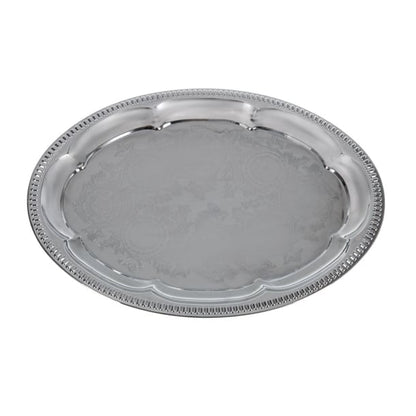 APS Chrome-Plated Stainless Steel Oval Tea Tray 300mm t765